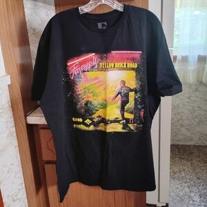 Elton John Farewell Yellow Brick Road 2022 Final Tour Black T-Shirt, 2 Sided XXL